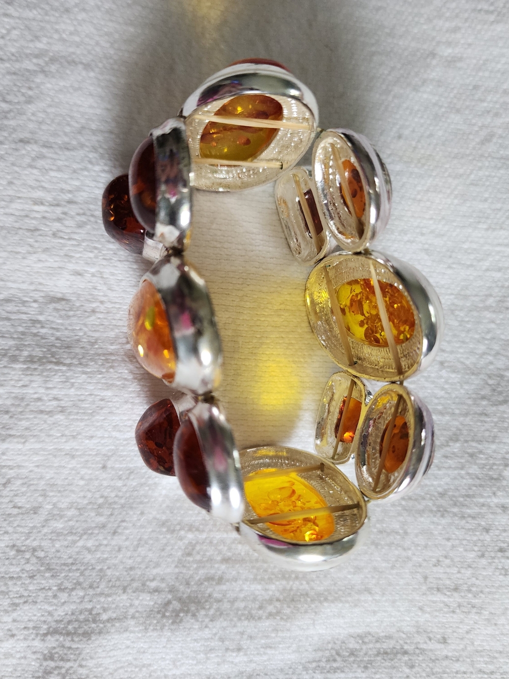 Two (2) Bold Chunky Fashion Statement Vintage Stretchy Design Bracelets - Picture 5 of 8